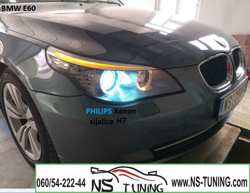bmw e61 E60 xenon svetla farovi h7 sijalica d1s d2s philips ugradnja zamena novi sad tuning